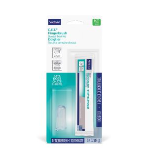 Virbac C.E.T fingerbrush and toothpaste kit for cats and dogs