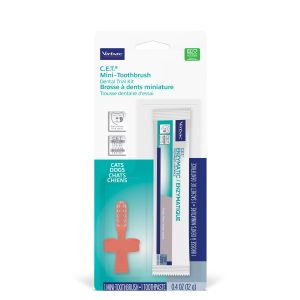 Virbac C.E.T mini-toothbrush and toothpaste kit for cats and dogs